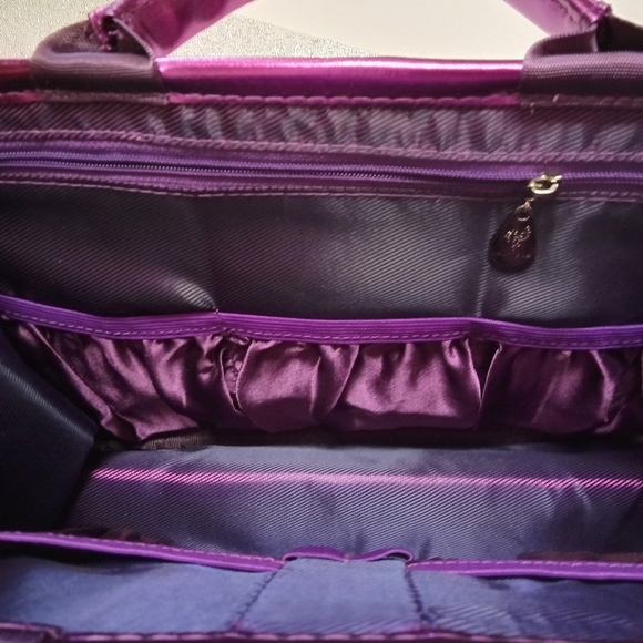 Younique Metallic Purple Cosmetic Bag/ Satchel - Picture 2 of 11